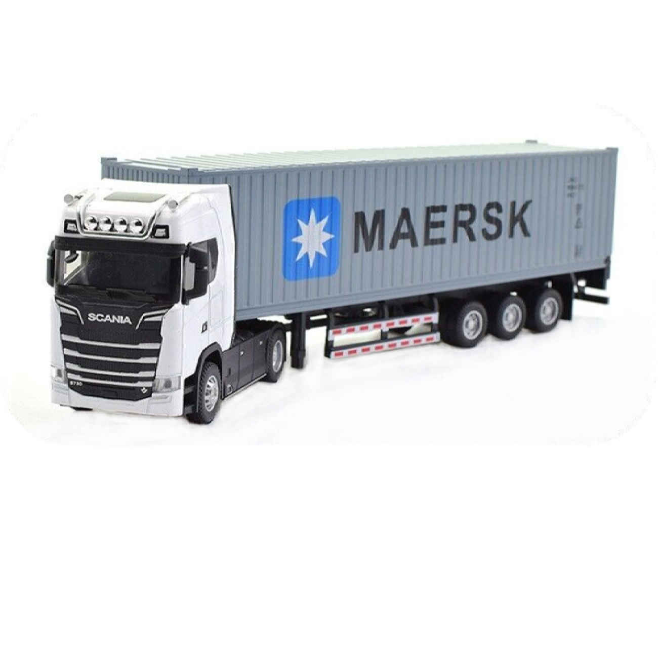 Vintage Spielzeug-LKW Mercedes-Benz Actros 1996 mit originalgetreuem MSC-Container und feinen Details