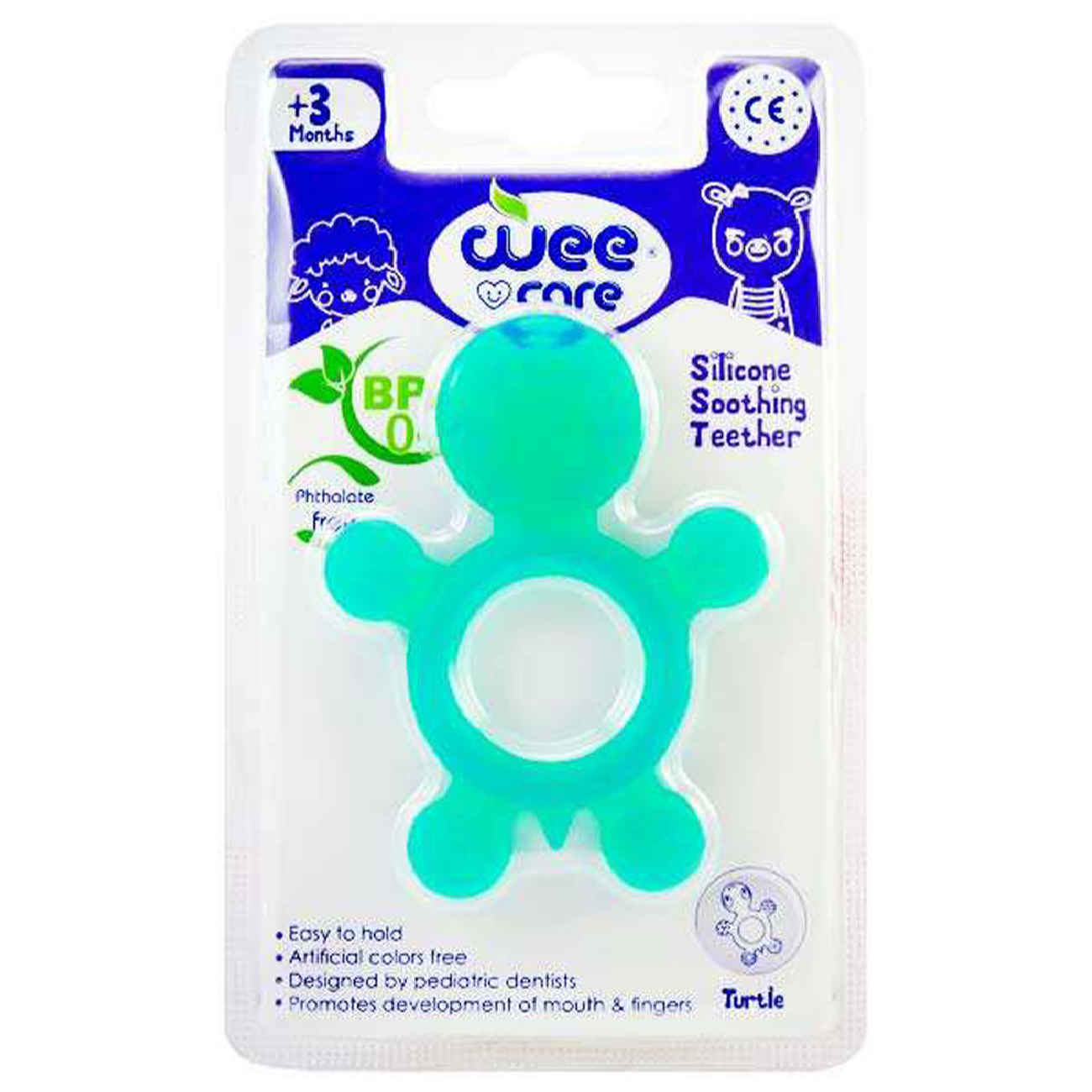 Thumbnail 2: We Care Beißspielzeug – Sanfte Linderung im weichen Schildkröten-Design in Blau