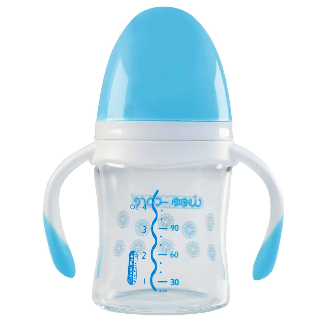 Wee Care Wide-Neck Pyrex Baby Bottle with Handles –120ml