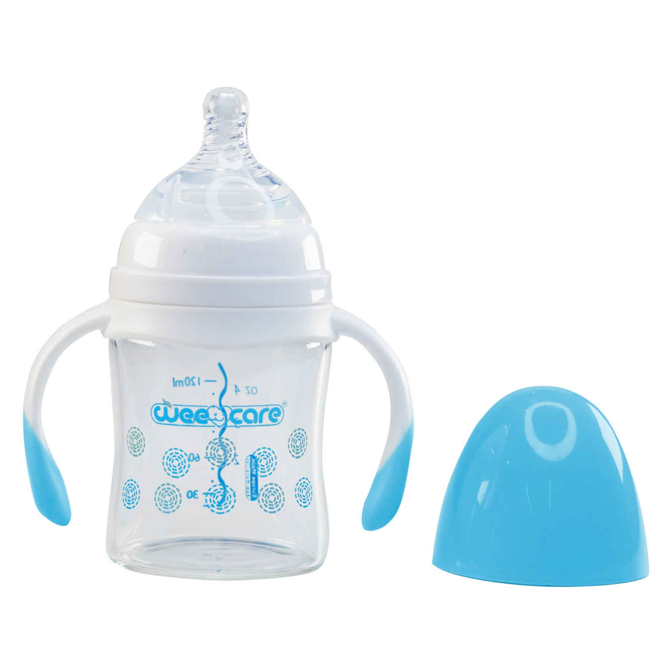 Wee Care Wide-Neck Pyrex Baby Bottle with Handles –120ml