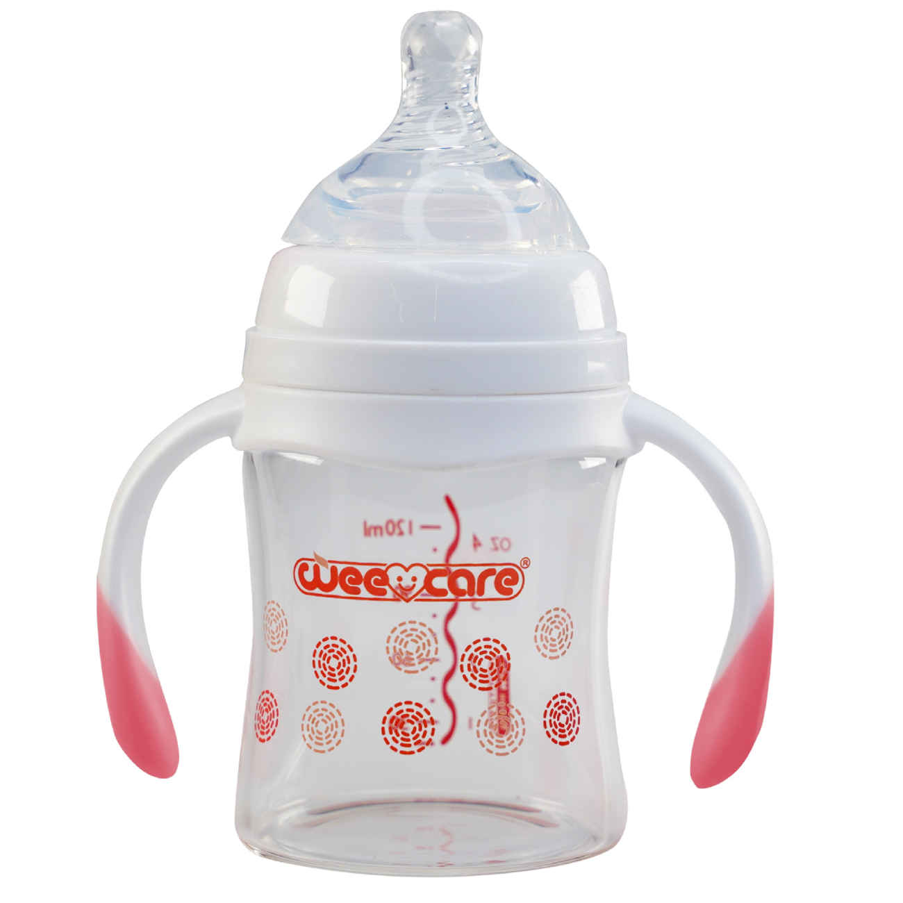 Wee Care Wide-Neck Pyrex Baby Bottle with Handles –120ml