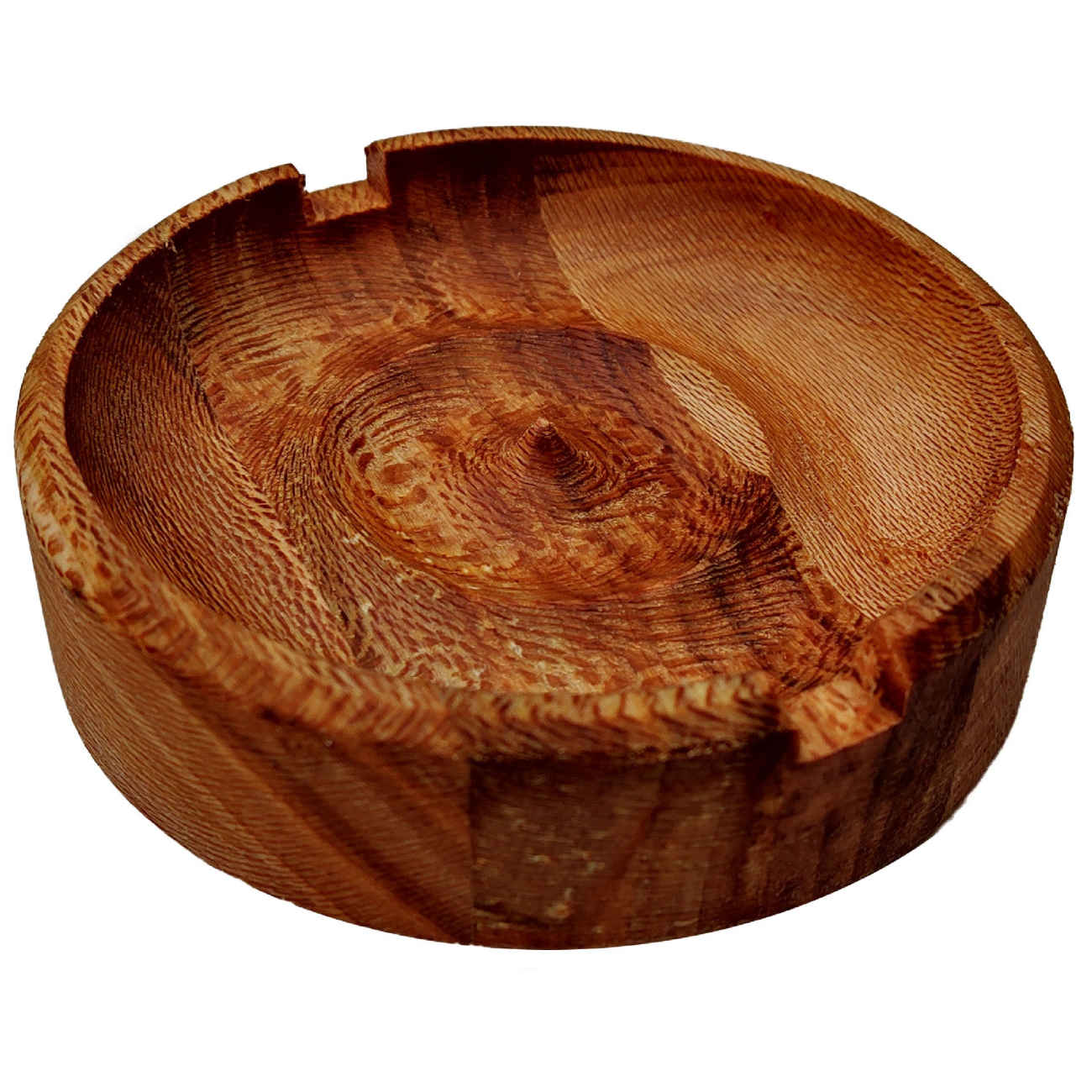 Holz-Aschenbecher inspiriert von der Natur in Hellbraun